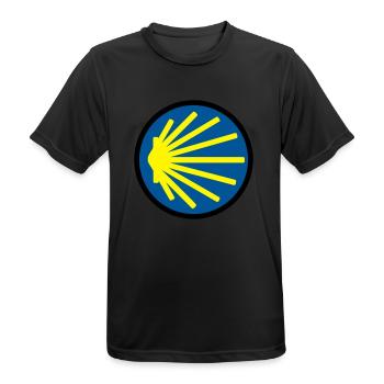 jakobsweg rund - Männer T-Shirt atmungsaktiv - Schwarz - Vorne - AI Model Male 178 light (178cm)
