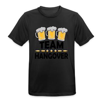 Alcool de gueule de bois de l’équipe - T-shirt respirant Homme - noir - Devant - AI Model Male 178 light (178cm)