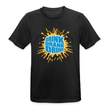 drink drank drunk Zitat - Männer T-Shirt atmungsaktiv - Schwarz - Vorne - AI Model Male 178 light (178cm)