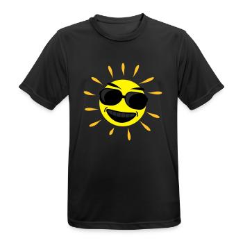 sun_shine_cool_f3 - Men's Breathable T-Shirt - black - Front - AI Model Male 178 light (178cm)