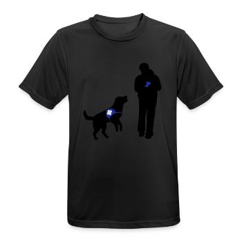 Hund wartet auf Bestätigung - Männer T-Shirt atmungsaktiv - Schwarz - Vorne - AI Model Male 178 light (178cm)