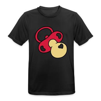 tetine coeur - T-shirt respirant Homme - noir - Devant - AI Model Male 178 light (178cm)