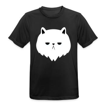 bored cat - Men's Breathable T-Shirt - black - Front - AI Model Male 178 light (178cm)