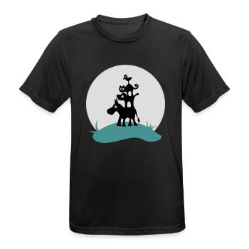 Bremer Stadtmusikanten - Männer T-Shirt atmungsaktiv - Schwarz - Vorne - AI Model Male 178 light (178cm)