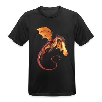 Feuerdrache - Männer T-Shirt atmungsaktiv - Schwarz - Vorne - AI Model Male 178 light (178cm)
