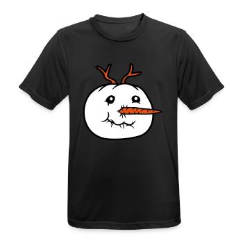 bonhomme de neige visage tête cool hiver noël ka - T-shirt respirant Homme - noir - Devant - AI Model Male 178 light (178cm)