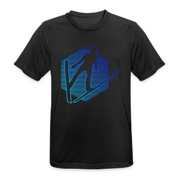 Ski Jumping Ski Jumpers Ski Flying Men Women - Men's Breathable T-Shirt - black - Front - AI Model Male 178 light (178cm)