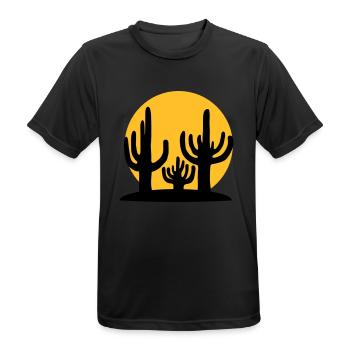 Silhouette Sun 3 Cacti - Men's Breathable T-Shirt - black - Front - AI Model Male 178 light (178cm)