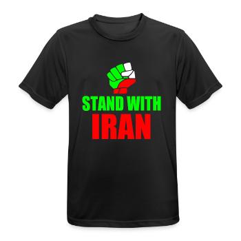 Stand with iran - Men's Breathable T-Shirt - black - Front - AI Model Male 178 light (178cm)