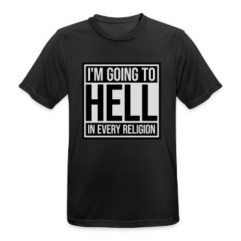 En allant en enfer - T-shirt respirant Homme - noir - Devant - AI Model Male 178 light (178cm)