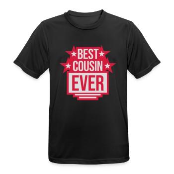 best cousin ever quote - Men's Breathable T-Shirt - black - Front - AI Model Male 178 light (178cm)