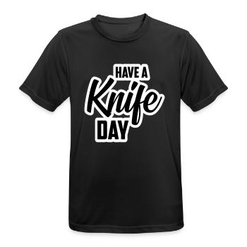 Have A Knife Day - Männer T-Shirt atmungsaktiv - Schwarz - Vorne - AI Model Male 178 light (178cm)