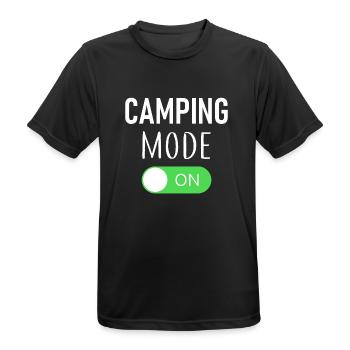Mode Camping On - Camping-car - Extérieur - Tente - T-shirt respirant Homme - noir - Devant - AI Model Male 178 light (178cm)