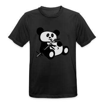 lazy panda - T-shirt respirant Homme - noir - Devant - AI Model Male 178 light (178cm)