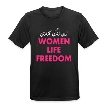 Women life freedom - T-shirt respirant Homme - noir - Devant - AI Model Male 178 light (178cm)