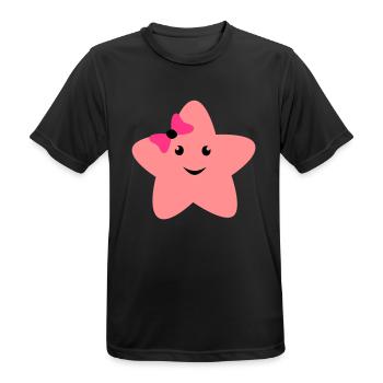 cute star, süßer Stern mit Schleife - Männer T-Shirt atmungsaktiv - Schwarz - Vorne - AI Model Male 178 light (178cm)