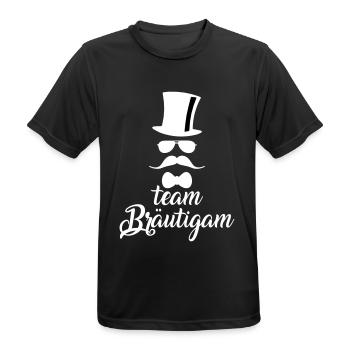 JGA Team Bräutigam Junggesellenabschied - Männer T-Shirt atmungsaktiv - Schwarz - Vorne - AI Model Male 178 light (178cm)