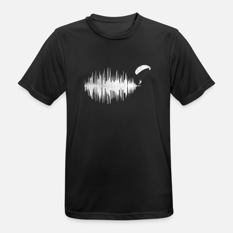 Herzfrequenz Frequenz Paragleiter Paragleiten - Männer T-Shirt atmungsaktiv - Schwarz