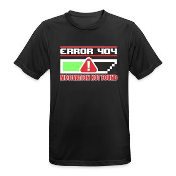 Fehler 404: MOTIVATION NICHT GEFUNDEN - Männer T-Shirt atmungsaktiv - Schwarz - Vorne - AI Model Male 178 light (178cm)