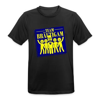 Team Bräutigam - Männer T-Shirt atmungsaktiv - Schwarz - Vorne - AI Model Male 178 light (178cm)