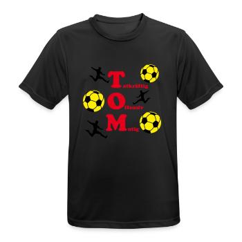Tom - Männer T-Shirt atmungsaktiv - Schwarz - Vorne - AI Model Male 178 light (178cm)