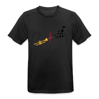 Notes Heartbeat Trompette - T-shirt respirant Homme - noir - Devant - AI Model Male 178 light (178cm)