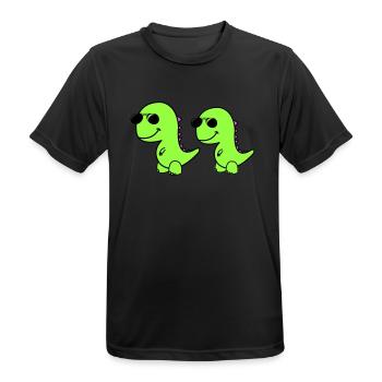 Cool Dinos - Men's Breathable T-Shirt - black - Front - AI Model Male 178 light (178cm)