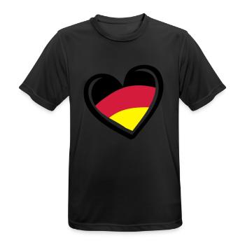 herz deutschland - Männer T-Shirt atmungsaktiv - Schwarz - Vorne - AI Model Male 178 light (178cm)