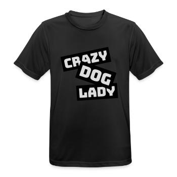 crazy dog lady quote - Men's Breathable T-Shirt - black - Front - AI Model Male 178 light (178cm)