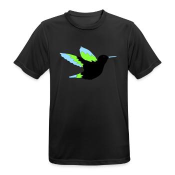 hummingbird - Men's Breathable T-Shirt - black - Front - AI Model Male 178 light (178cm)