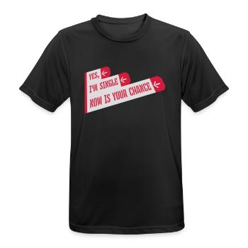 single now your chance - Männer T-Shirt atmungsaktiv - Schwarz - Vorne - AI Model Male 178 light (178cm)