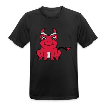 Devil Horns Frog Demon - Men's Breathable T-Shirt - black - Front - AI Model Male 178 light (178cm)