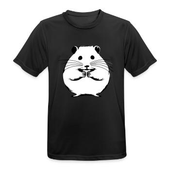 Hamster cute animal rodent animals pet vector 10 - Men's Breathable T-Shirt - black - Front - AI Model Male 178 light (178cm)