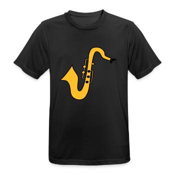 Saxofon - Männer T-Shirt atmungsaktiv - Schwarz - Vorne - AI Model Male 178 light (178cm)