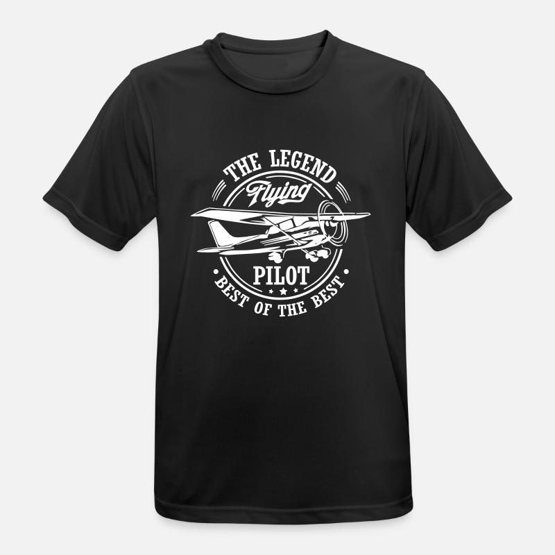Legend Pilot - Männer T-Shirt atmungsaktiv - Schwarz