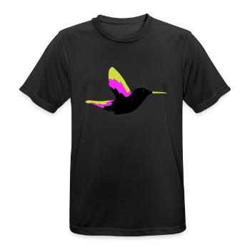 Colibri Oiseau 1 - T-shirt respirant Homme - noir - Devant - AI Model Male 178 light (178cm)