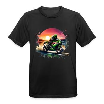 Motorrad,motorcycle,dirkbike motocross - Männer T-Shirt atmungsaktiv - Schwarz - Vorne - AI Model Male 178 light (178cm)