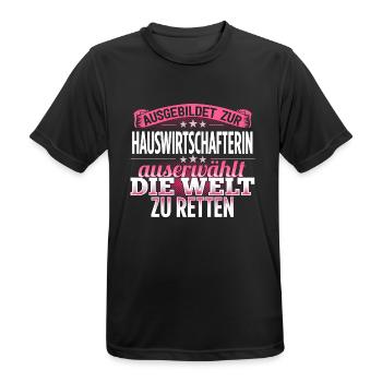 HAUSWIRTSCHAFTERIN - Die Auserwählte - Männer T-Shirt atmungsaktiv - Schwarz - Vorne - AI Model Male 178 light (178cm)