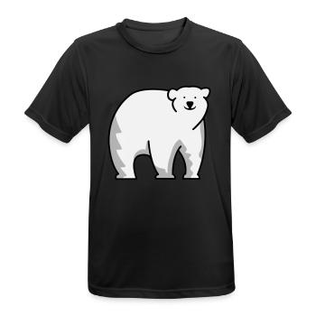 Ours blanc - T-shirt respirant Homme - noir - Devant - AI Model Male 178 light (178cm)