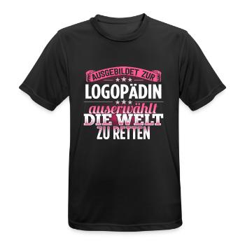 LOGOPÄDIN - Die Auserwählte - Männer T-Shirt atmungsaktiv - Schwarz - Vorne - AI Model Male 178 light (178cm)