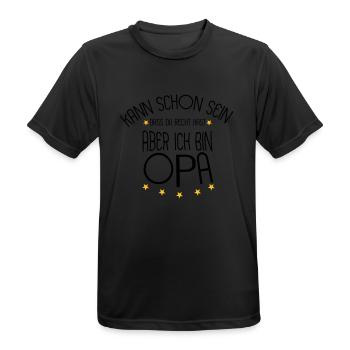 Opa - Männer T-Shirt atmungsaktiv - Schwarz - Vorne - AI Model Male 178 light (178cm)