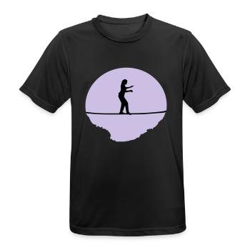 Slacklining Woman - Men's Breathable T-Shirt - black - Front - AI Model Male 178 light (178cm)