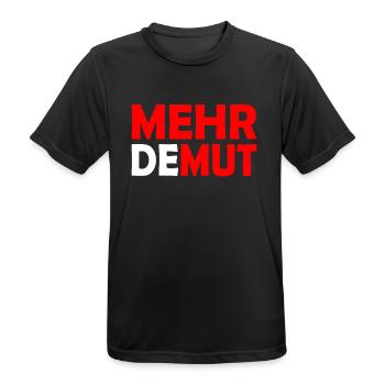 Demut - Männer T-Shirt atmungsaktiv - Schwarz - Vorne - AI Model Male 178 light (178cm)