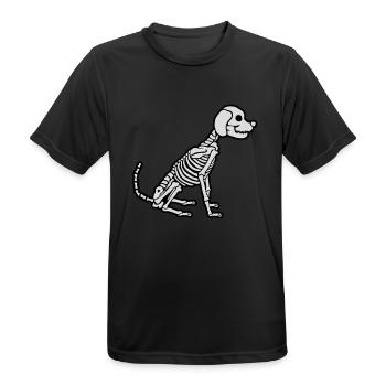 Conception de chien squelette d’Halloween - T-shirt respirant Homme - noir - Devant - AI Model Male 178 light (178cm)