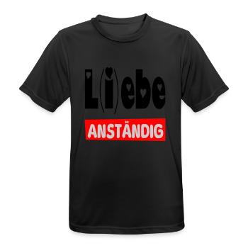 lebe anständig II - Männer T-Shirt atmungsaktiv - Schwarz - Vorne - AI Model Male 178 light (178cm)