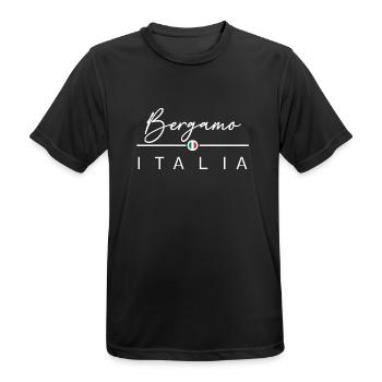 Italia - Bergamo - Italien - Italy - Men's Breathable T-Shirt - black - Front - AI Model Male 178 light (178cm)
