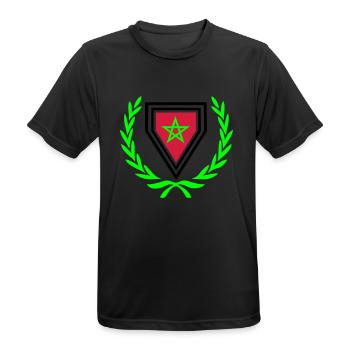 Marokko (Wappen & Lorbeerkranz) - Männer T-Shirt atmungsaktiv - Schwarz - Vorne - AI Model Male 178 light (178cm)
