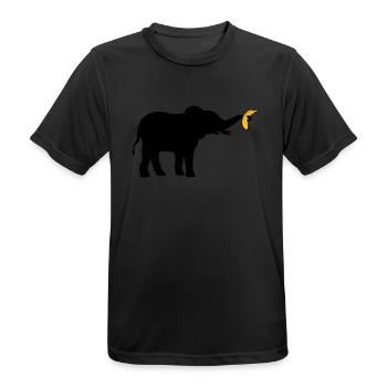 Large Banana Elephant Silhouette - Men's Breathable T-Shirt - black - Front - AI Model Male 178 light (178cm)