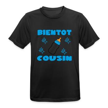 BIENTOT COUSIN - T-shirt respirant Homme - noir - Devant - AI Model Male 178 light (178cm)