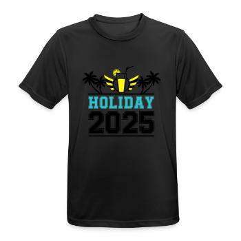Holiday 2025 - Männer T-Shirt atmungsaktiv - Schwarz - Vorne - AI Model Male 178 light (178cm)